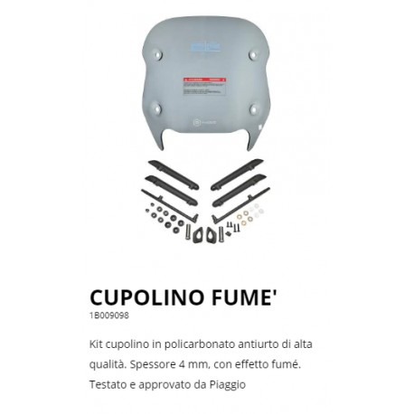 CUPOLINO FUME' ORIGINALE PIAGGIO BEVERLY 300-400 S ABS 2021