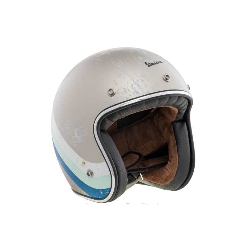 Casco Moto Jet Helmet con visiera per vespa scooter uomo donna
