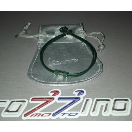 BRACCIALE VESPA "TOMBOLINO" IN PELLE E ARGENTO VERDE