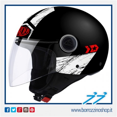 CASCO AIROH URBAN JET MALIBU PANZER BLACK MATT - NERO OPACO