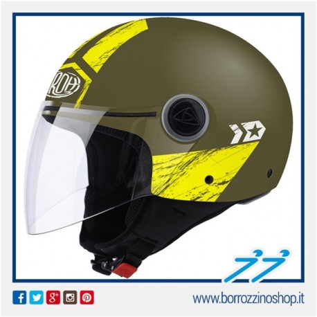 CASCO AIROH URBAN JET MALIBU PANZER GREEN MATT - VERDE OPACO