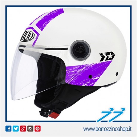 CASCO AIROH URBAN JET MALIBU PANZER WHITE GLOSS - BIANCO LUCIDO