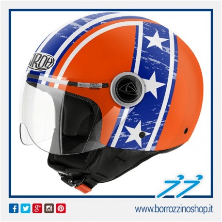 CASCO AIROH URBAN JET COMPACT HAZZARD ORANGE GLOSS - ARANCIO LUCIDO