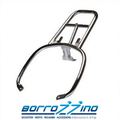 PORTAPACCHI POSTERIORE CROMATO SUPPORTO BAULETTO VESPA GTS - SUPER