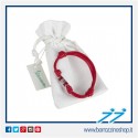 BRACCIALE VESPA "TOMBOLINO" ROSSO IN COTONE E ARGENTO
