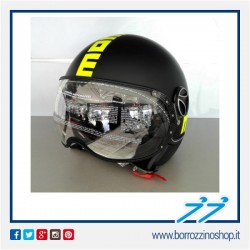 CASCO MOMO NEW FIGHTER FLUO NERO OPACO FROST / GIALLO FLUO