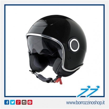 CASCO VESPA VJ1 - BLACK LUCIDO - NERO