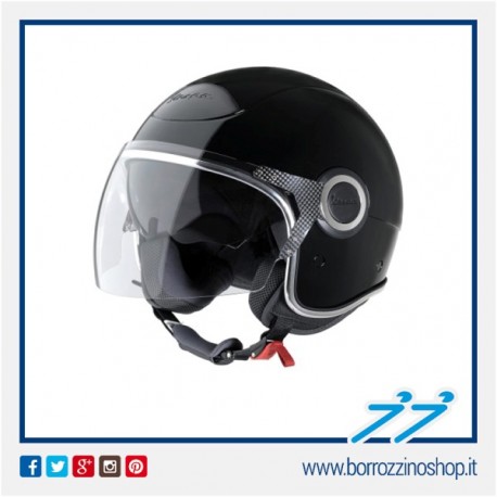 CASCO VESPA VJ - BLACK LUCIDO - NERO