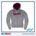 FELPA UOMO CON CAPPUCCIO COLORE GRIGIO logo VESPA
