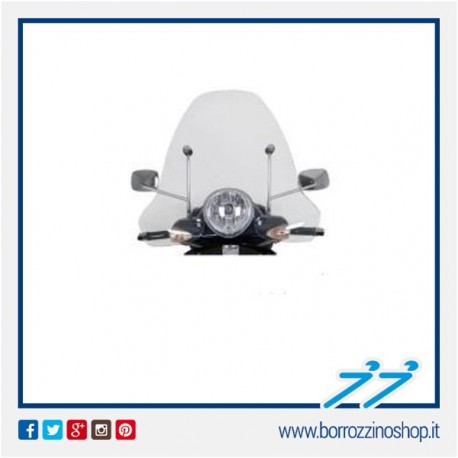 PARABREZZA ALTO TRASPARENTE ORIGINALE PIAGGIO BEVERLY TOURER 125 - 250 - 300 - 400 Cod. 655302