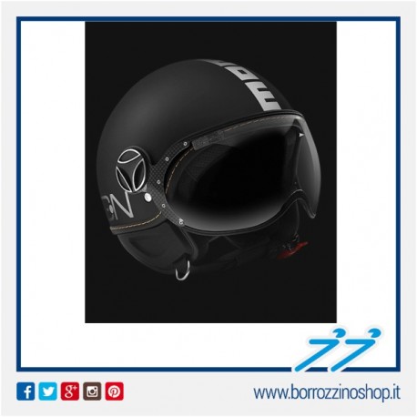 CASCO MOMODESIGN FIGHTER EVO NERO OPACO DECAL BIANCA