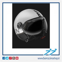 CASCO MOMODESIGN FIGHTER EVO BIANCO QUARZO LUCIDO DECAL NERA
