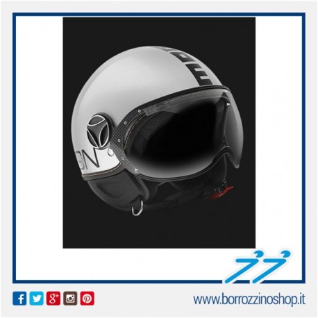CASCO MOMODESIGN FIGHTER EVO BIANCO QUARZO LUCIDO DECAL NERA