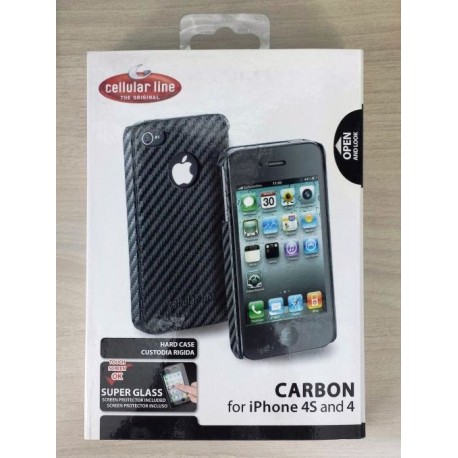 COVER RIGIDA CELLULAR LINE CARBON IPHONE 4/4S