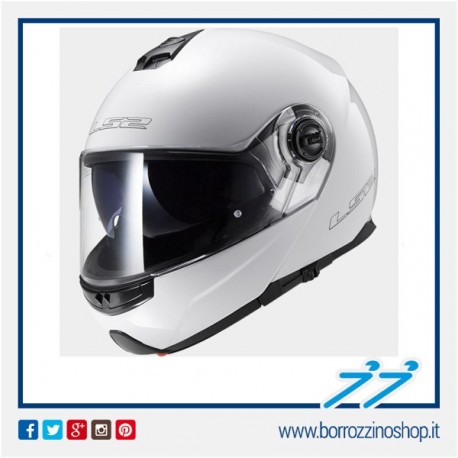 NUOVO CASCO MODULARE LS2 FF325 STROBE BIANCO LUCIDO - GLOSS WHITE APRIBILE