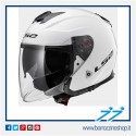 CASCO JET CON VISIERA LUNGA LS2 INFINITY BIANCO WHITE LUCIDO DOPPIA VISIERA