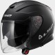 CASCO JET CON VISIERA LUNGA LS2 INFINITY NERO OPACO - MATT BLACK DOPPIA VISIERA 
