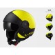 CASCO LS2 OF597 CABRIO VIA HPFC - GIALLO OPACO MATT HI-VIS YELLOW CON VISIERINO PARASOLE