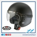 CASCO AIROH JET GARAGE ULTRA COMPATTO - FIBRA HPC NERO OPACO BLACK 