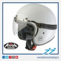CASCO AIROH JET GARAGE ULTRA COMPATTO - FIBRA HPC - BIANCO LUCIDO WHITE GLOSS