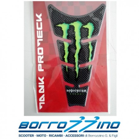 PROTEZIONE MONSTER ENERGY ADESIVA SERBATOIO EFFETTO CARBONIO - PARASERBATOIO MONSTER ENERGY CARBONIO