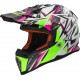 CASCO CROSS BAMBINO LS2 MX437J FAST MINI STRONG BIANCO VERDE ROSA - WHITE GREEN PINK
