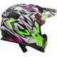 CASCO CROSS BAMBINO LS2 MX437J FAST MINI STRONG BIANCO VERDE ROSA - WHITE GREEN PINK