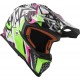 CASCO CROSS BAMBINO LS2 MX437J FAST MINI STRONG BIANCO VERDE ROSA - WHITE GREEN PINK