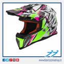 CASCO CROSS BAMBINO LS2 MX437J FAST MINI STRONG BIANCO VERDE ROSA - WHITE GREEN PINK