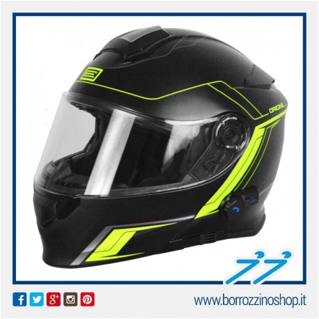 CASCO ORIGINE DELTA MOTION MODULARE NERO OPACO LIME - MATT BLACK LIME BLUETOOTH INTEGRATO