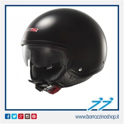 CASCO JET LS2 OF561 WAVE NERO LUCIDO - GLOSS BLACK CON VISIERINO INTERNO PARASOLE