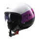 CASCO JET LS2 OF561 WAVE BEAT FLUO PINK - ROSA LUCIDO CON VISIERINO INTERNO PARASOLE