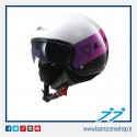 CASCO JET LS2 OF561 WAVE BEAT FLUO PINK - ROSA LUCIDO CON VISIERINO INTERNO PARASOLE