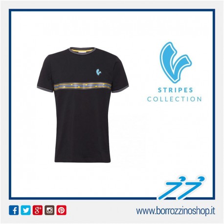 T-SHIRT V-STRIPES UOMO NERA M/C MAN BLACK