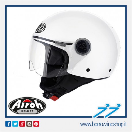 CASCO MOTO JET AIROH COMPACT PRO BIANCO LUCIDO - WHITE GLOSS