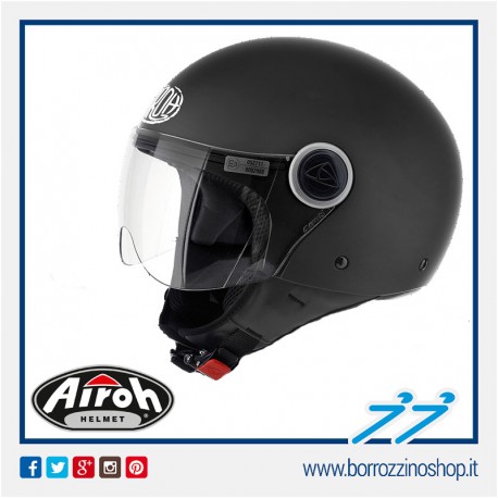 CASCO MOTO JET AIROH COMPACT PRO NERO OPACO - BLACK MATT