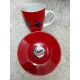 SET 2 TAZZINE DA CAFFE VESPA IN CERAMICA BLU E ROSSA