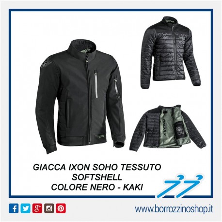 GIACCA IXON SOHO NERO - GIUBBOTTO MOTO -CE URBAN - IMBOTTITURA INTERNA