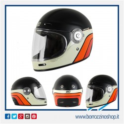 CASCO ORIGINE VEGA BLACK MATT CASCO MOTO VINTAGE IN FIBRA RETRO