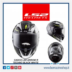 CASCO INTEGRALE MOTO IN FIBRA COMPOSITA LS2 FF323 ARROW R TECHNO WHITE BLACK CON PINLOCK INCLUSO
