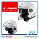 CASCO VERSO LS2 JET VISIERA LUNGA + VISIERINA OF570 BIANCO LUCIDO - GLOSS WHITE