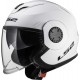 CASCO VERSO LS2 JET VISIERA LUNGA + VISIERINA OF570 BIANCO LUCIDO - GLOSS WHITE