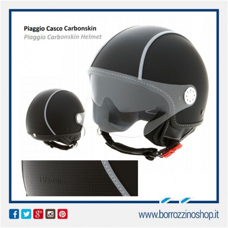 CASCO PIAGGIO NERO OPACO CARBONSKIN CON VISIERA AVIATORE E VISIERINO PARASOLE