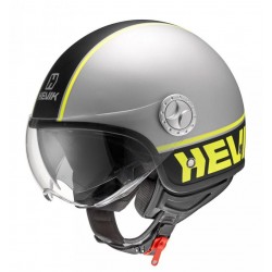 CASCO JET HEVIK GRAFICA COOL GRIGIO - NERO - GIALLO FLUO