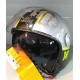 CASCO JET HEVIK GRAFICA COOL GRIGIO - NERO - GIALLO FLUO