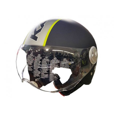 CASCO JET KV20 RIO SLIGHT COLORE NERO OPACO GIALLO FLUO KAPPA