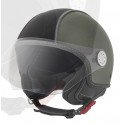 CASCO PIAGGIO VERDE OPACO CARBONSKIN CON VISIERA AVIATORE E VISIERINO PARASOLE