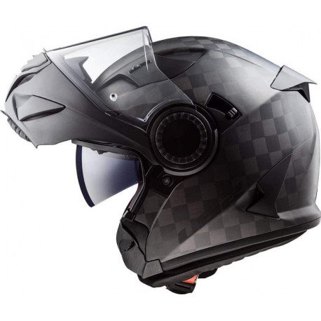 CASCO MODULARE LS2 VORTEX FF313 Matt Carbon Doppia omologaz. P/J Borsa inclusa