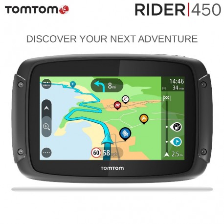 TOMTOM RIDER 450 NAVIGATORE SATELLITARE MOTO GPS MAPPE DEL MONDO / AUTOVELOX GRATIS A VITA