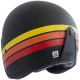 CASCO IN FIBRA CGM 170G STRIKE NERO OPACO (strisce giallo arancio rosso) Moto Jet Vintage Custom